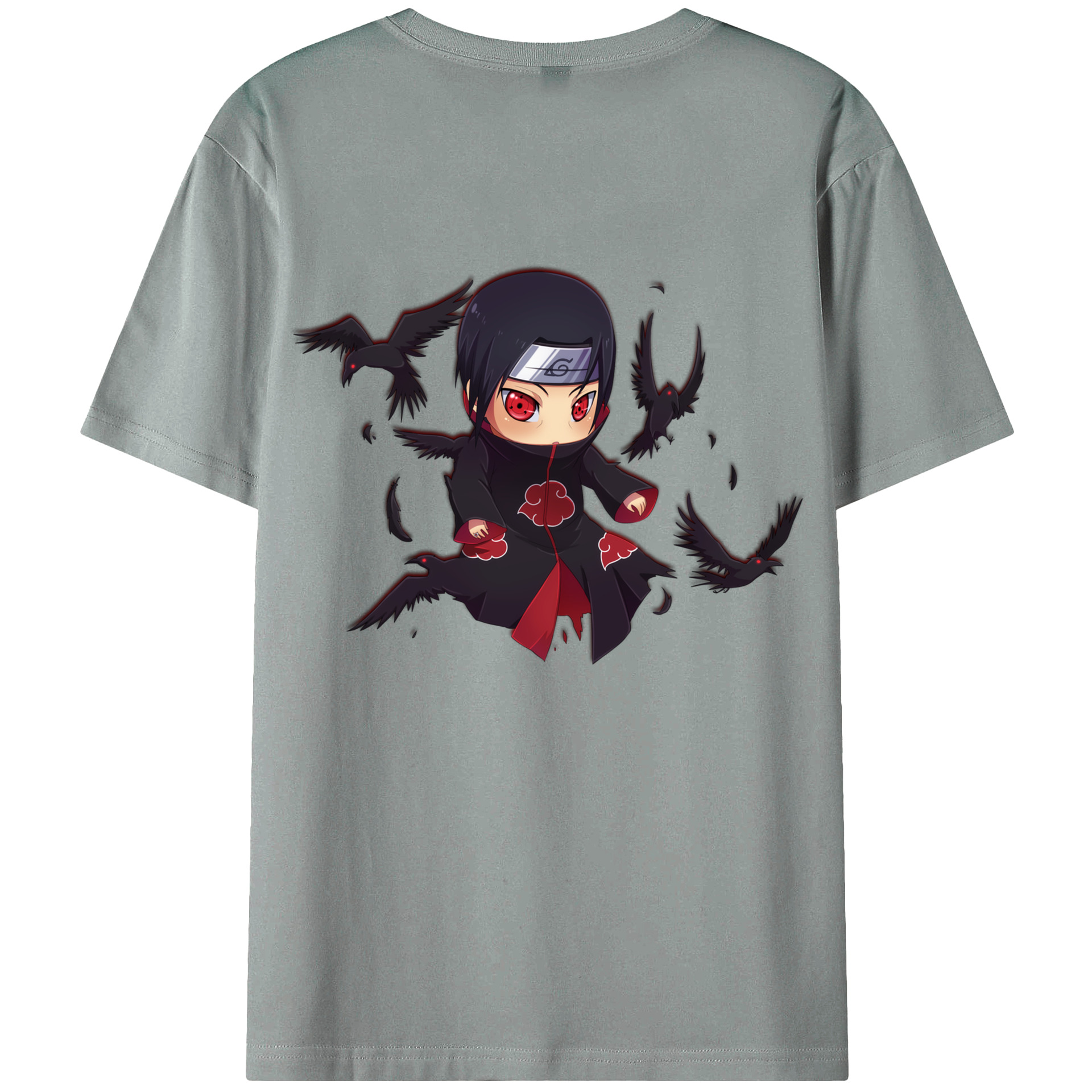 （画像用） NARUTO -ナルト- うちは イタチ Uchiha Itachi 綿100％ メンズ半袖Tシャツ（バックプリント） 通気性
